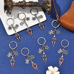 5 porte-clés en alliage de strass&nbsp;KEYC-YW00288-01