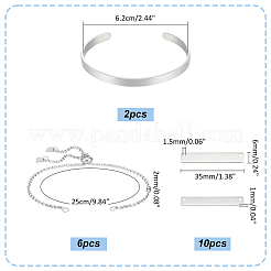 Blanko-Gliederarmbänder aus 304er Edelstahl und Armreif-Set aus Edelstahl zum Selbermachen&nbsp;DIY-UN0056-22