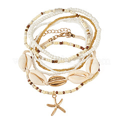 2 sachet de bracelets de cheville d'été en perles de verre de plage&nbsp;AJEW-TA0003-69F