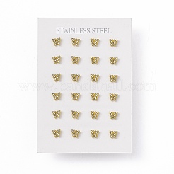 Orecchini a bottone a forma di farfalla con strass di cristallo&nbsp;EJEW-P212-18G