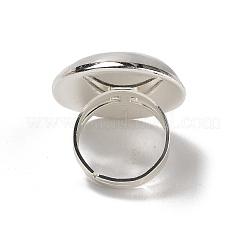 Bagues rondes ajustables en howlite naturelle&nbsp;RJEW-K371-09S-17