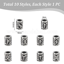 10 pz 10 stili 304 perline europee in acciaio inossidabile&nbsp;OPDL-UN0001-06