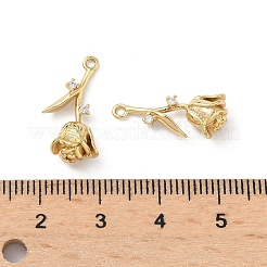 Pendentifs avec zircon cubiques à micro-pavés en laiton&nbsp;KK-L260-15G
