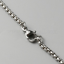 Collier de chaîne de boîte en acier inoxydable pour hommes femmes&nbsp;NJEW-TAC0007-13
