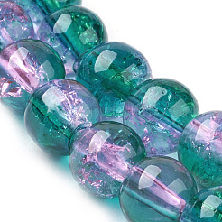 Chapelets de perles en verre craquelé peints à la bombe&nbsp;CCG-Q002-6mm-06