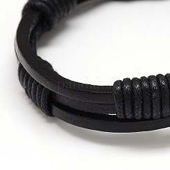 Trendy unisex lässig gewachste schnur und lederarmbänder&nbsp;BJEW-L298-02