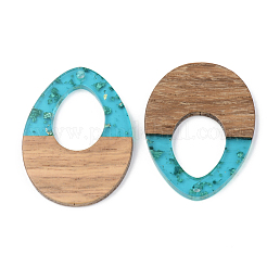 Pendentifs en résine transparente et bois de noyer&nbsp;RESI-S389-014A-B03