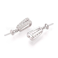 Pendentif de bélière en 925 argent sterling avec zircone cubique de micro pave&nbsp;STER-N016-92P