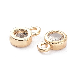 Pendentifs à breloques en laiton micro pavé clair zircone cubique&nbsp;ZIRC-K086-23LG