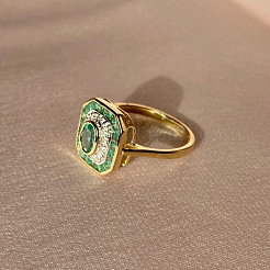 Rechteckige Legierung mit Strass-Fingerringen für Damen&nbsp;FS-WGB46A4-03