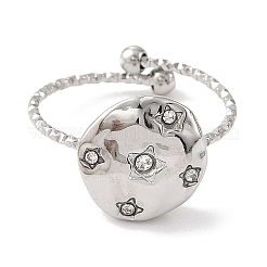 Anillo ajustable de acero inoxidable 304 para mujer.&nbsp;RJEW-F166-10P-02