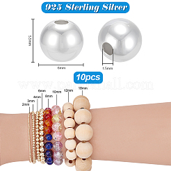 10 Stück 925 Sterlingsilberperlen&nbsp;STER-PH0004-57