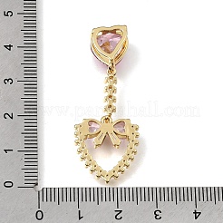 Pendentifs en laiton sertis de micro-pavés de zirconiums cubiques colorés pour la Saint-Valentin&nbsp;KK-E802-09G