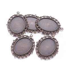 Pendente basi di cabochon ovale in lega stile tibetano &nbsp;LS-X-TIBE-473-R-NR