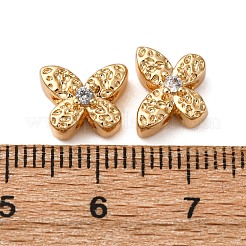 Laiton micro pavé de perles de zircone cubique claires&nbsp;KK-Z112-46G