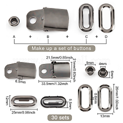 30 set di kit di regolazione per berretto con visiera in acciaio inossidabile&nbsp;FIND-BC0004-67B