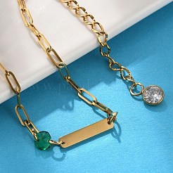 Bracelets à chaîne trombone en acier inoxydable 304&nbsp;BJEW-A035-04G-03