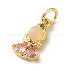 Pendentifs en verre de zircone cubique coloré en laiton micro pavé&nbsp;KK-R162-026I-G