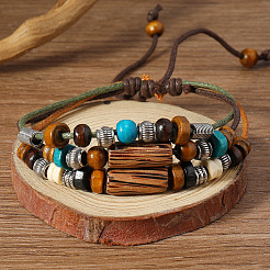Ensembles de colliers de perles en bois&nbsp;FS-WG2541A-01