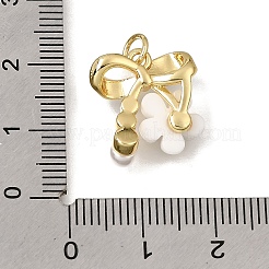 Pendentifs en laiton avec émail blanc&nbsp;KK-CBAA632-04G