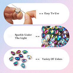 100 Stück 10 Farben Strass aufnähen&nbsp;DIY-CW0001-38