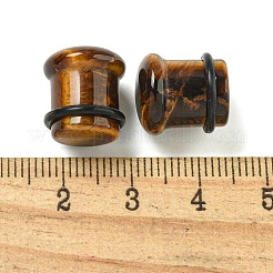 Natürliche Tigerauge-Ohrstöpsel und Flesh Tunnels&nbsp;EJEW-P293-03A
