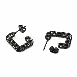 Boucles d'oreilles à tige en forme de chaîne en acier inoxydable 304 avec placage ionique (IP)&nbsp;EJEW-F283-03EB