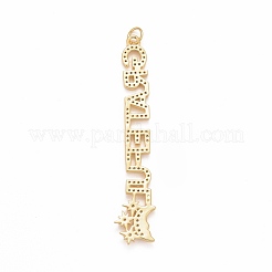 Ciondoli in ottone con placcatura a cremagliera con micro pavé di zirconi chiari&nbsp;KK-M229-16G