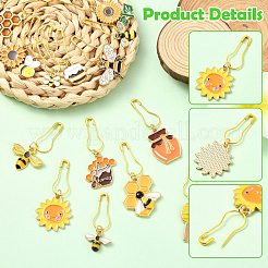 20 x Maschenmarkierer aus Emaille mit Bienenmotiv&nbsp;HJEW-CJ00066