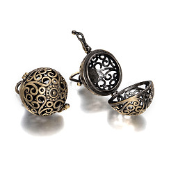 Pendentifs de cage ronde creuse en laiton&nbsp;LS-KK-L079-02-NR