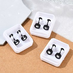 Flache runde Ohrstecker mit Kristall-Strass&nbsp;EJEW-H105-21EB-B