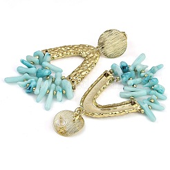 Pendientes bohemios con forma de lágrima de acero inoxidable 304&nbsp;EJEW-K294-04G