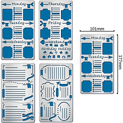 4 Stück Stanzschablonen aus 304 Edelstahl in 4 Stilen&nbsp;DIY-BC0003-57