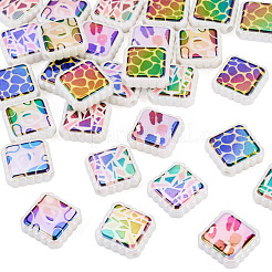 30 pz perline acriliche opache stampate iridescenti arcobaleno&nbsp;OACR-TA0001-73A