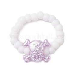 Stretchringe aus Acryl mit Totenkopfmotiv&nbsp;RJEW-JR00927-02