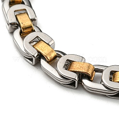 Bracelet à maillons en acier inoxydable 201 bicolore avec placage ionique (IP)&nbsp;BJEW-B078-29GP