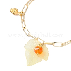 Blatt-Acryl-Charm-Armbänder&nbsp;BJEW-JB12613