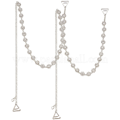 Legierung Kristall Strass Blume Link unsichtbare rutschfeste sexy Schultergurte&nbsp;AJEW-WH20054-198