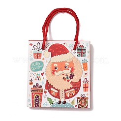 Sacchetti regalo in carta con stampa babbo natale natalizio con manico in corda di nylon&nbsp;CARB-K003-01A-01