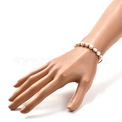 Verstellbares Schieberarmband aus natürlichen Perlenperlen für Mädchen&nbsp;BJEW-JB06820-01