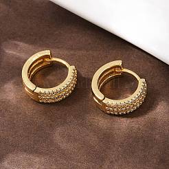 Boucles d'oreilles créoles en laiton zircon cubique micro pavé&nbsp;EJEW-L275-07G