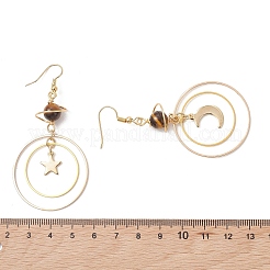 Ohrhänger aus Messing mit Mond und Stern&nbsp;EJEW-TA00797