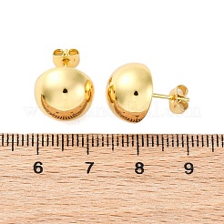 Orecchini a bottone in acciaio inossidabile 304 a forma semicircolare&nbsp;EJEW-A125-80B-G