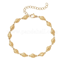 Armbänder aus Edelstahl 304 in Muschelform mit Seestern-Gliederketten für Damen&nbsp;BJEW-JB13430