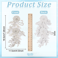 1 par de adornos bordados de tela con cuentas de flores&nbsp;DIY-FG0010-47A