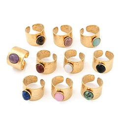Offene Manschettenringe aus breitem Band aus Edelstahl 304&nbsp;RJEW-Z078-14G