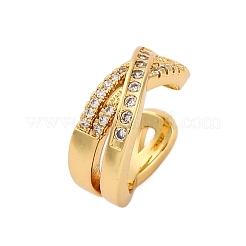Ohrringe aus Messing mit Mikropflaster und durchsichtigen Zirkonia für Damen&nbsp;EJEW-C125-24C-G