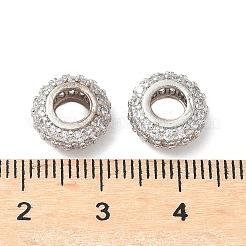Zirconia cúbica de latón micro pavé abalorios europeas&nbsp;X-KK-A254-03B-P