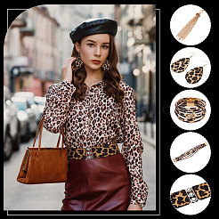 Schmucksets mit Leopardenmuster&nbsp;SJEW-UN0001-23