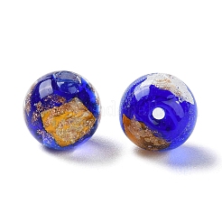 Handgefertigte Gold-und Silberfolie Glasperlen&nbsp;GLAA-G107-07B-04